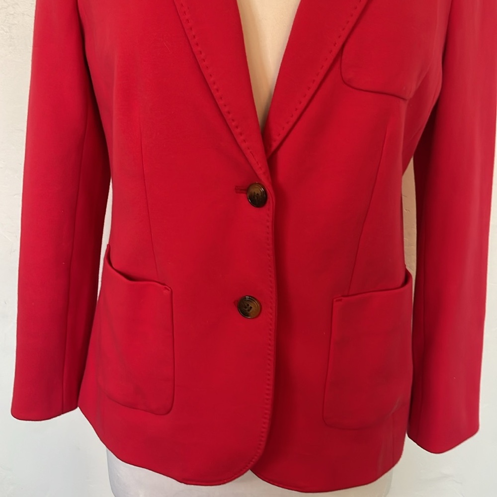 Talbots Aberdeen Red Fully Lined Cotten Blend Blazer Size 10P - Picture 4 of 11